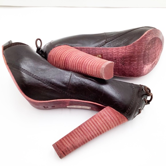 {Diesel}Leather Peep Toe Platform Heels - Picture 10 of 12